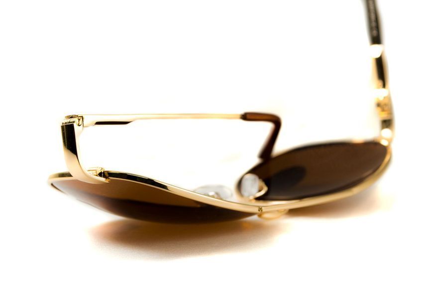Темні окуляри з поляризацією BluWater Airforce (brown) (gold metal) Polarized (4ЕІРФ-ЗМ50П) 108257 фото