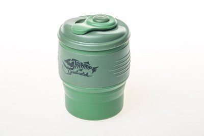 Кружка складная силиконовая с крышкой 350ml oliva (TRC-082-green) 31852 фото