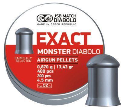 Пули пневм JSB Diabolo Exact Monster, 4,52 мм , 0,870 гр. (200шт/уп) 26427 фото
