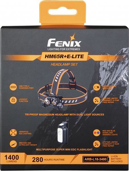 Ліхтар Fenix HM65R + Ліхтар універсальний Fenix E-LITE (HM65RE-LITE) 123001 фото