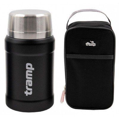 Термос Tramp із широким горлом у чохлі 0.8 л Black (TRC-132-black) 123659 фото