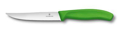 Кухонний ніж SwissClassic Steak&Pizza 12см хвиль. із зел. ручкою (Vx67936.12L4) 48726 фото