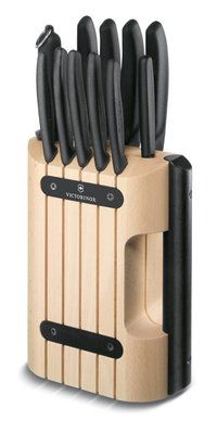Набір кухонний SwissClassic Cutlery Block 11шт із чорн. ручкою з підставкою (9 ножів, точило, овочі 48996 фото