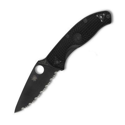 Кишеньковий ніж Spyderco Tenacious Black Blade FRN, серейтор (C122SBBK) 100015 фото